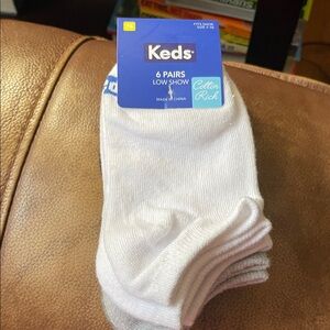 Keds Kids Cotton Rich Low Show Socks - 6 Pack New with Tags